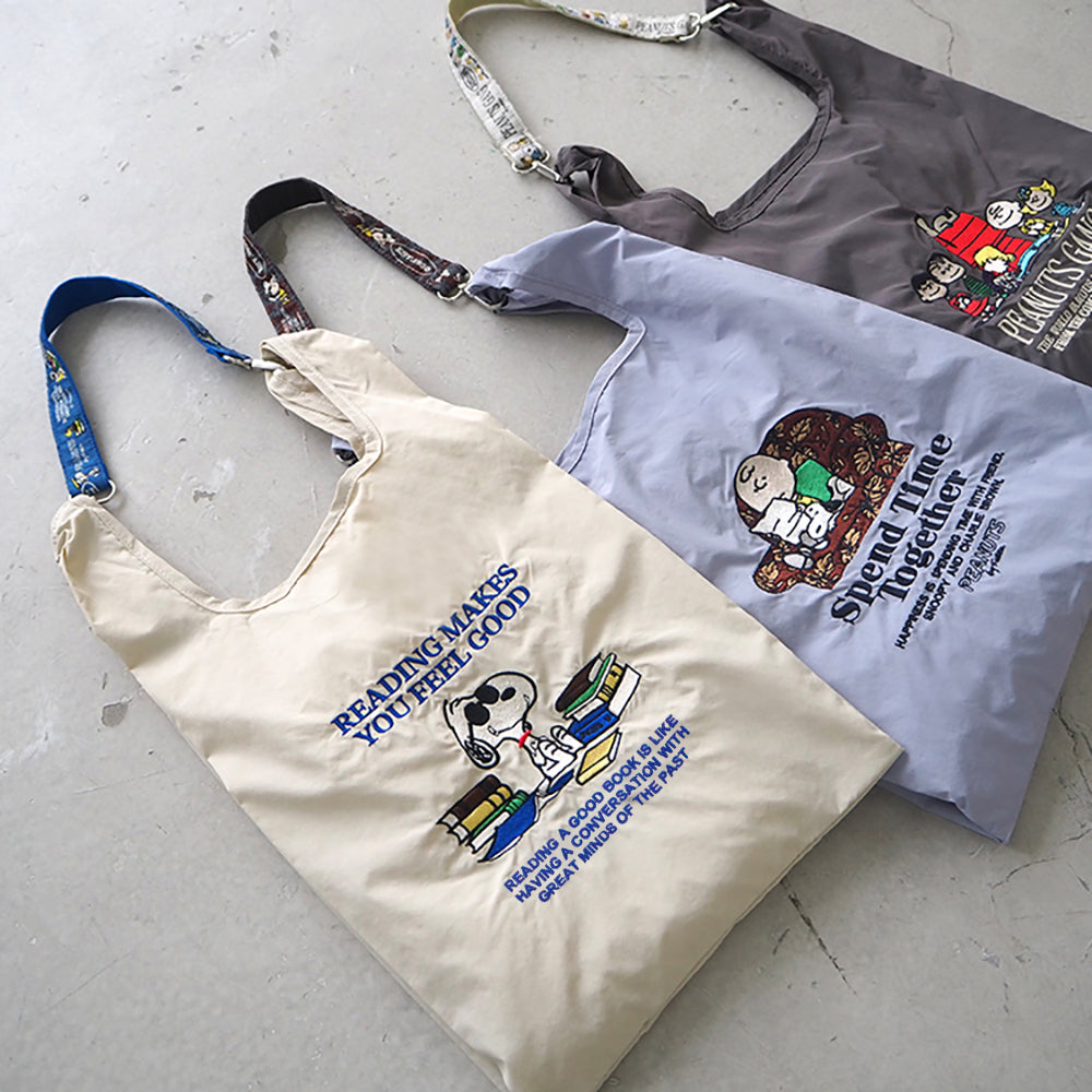 [PEANUTS] PN/ストラップ付ショッパーバッグ