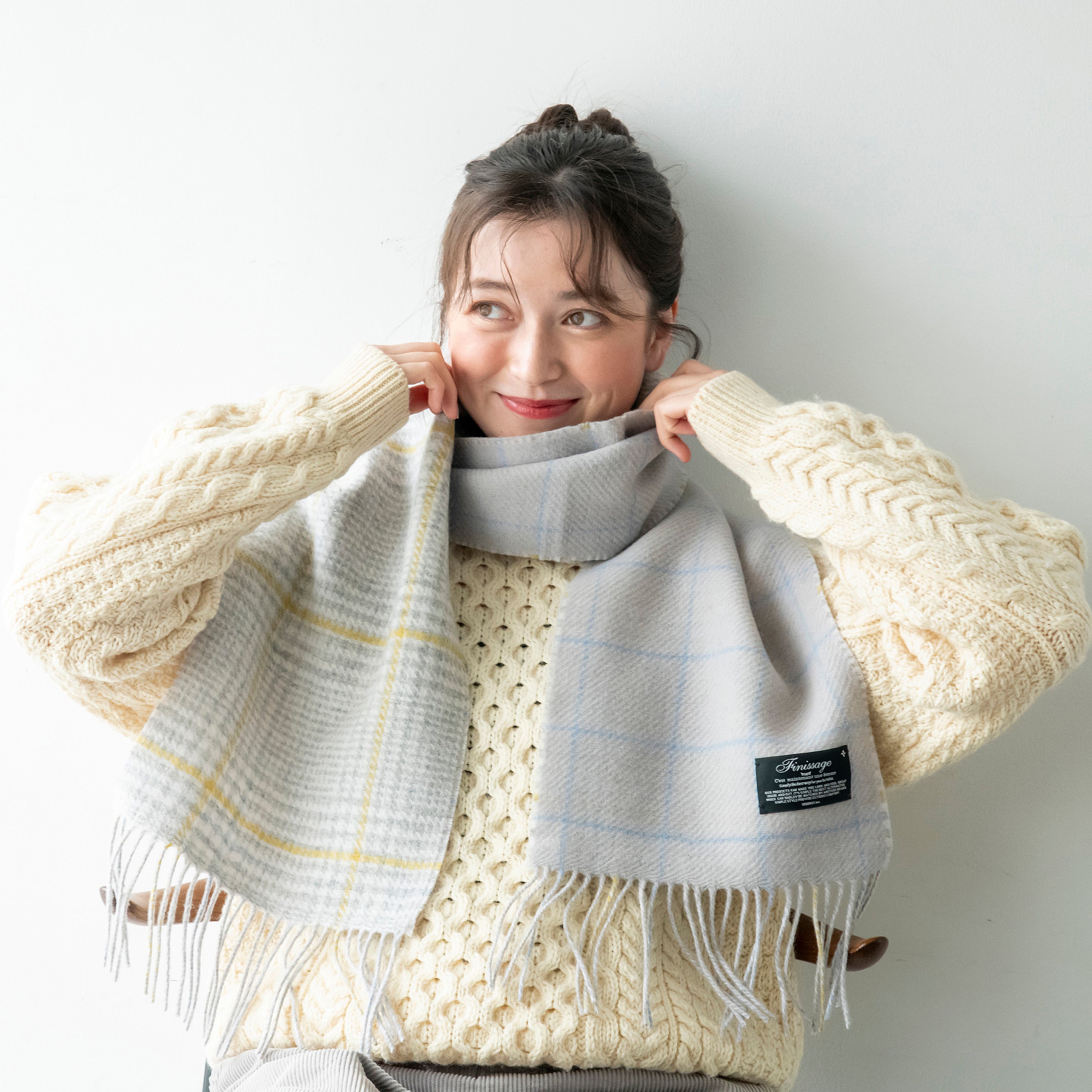 Finissage] ダブルフェイスチェックマフラー – HEMING'S official