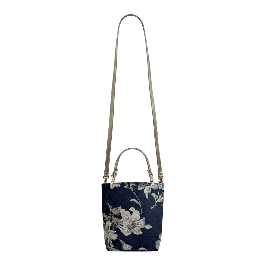 [etoffe] Pochette LINEN ROSE NAVY/ GREEN