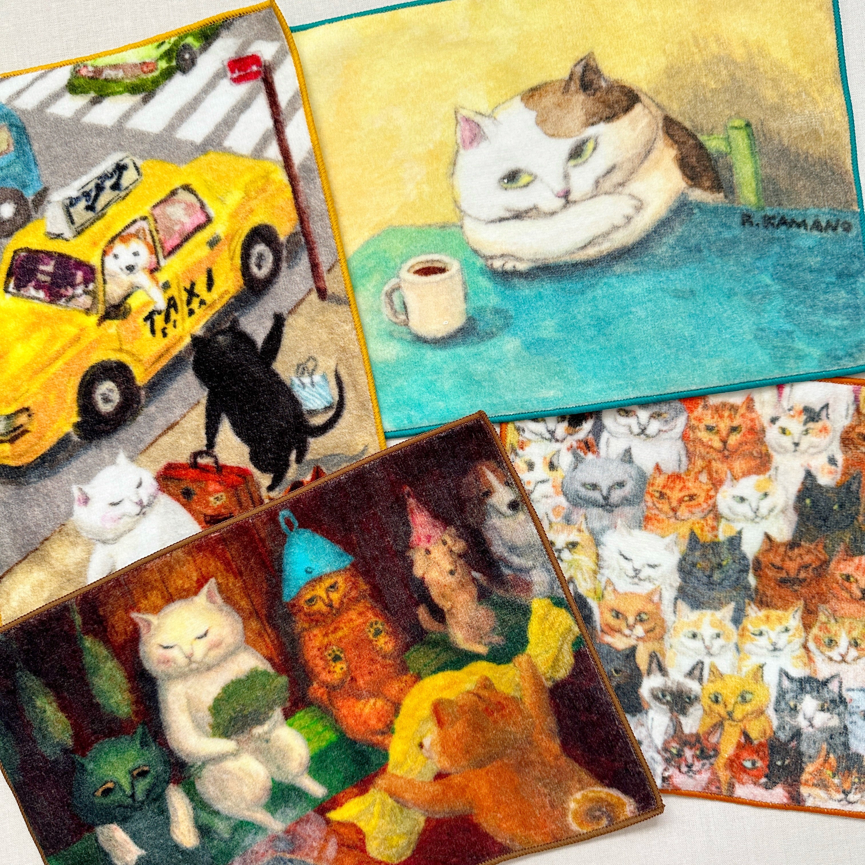 MANGO ART]「ねこの暮らし」 by カマノレイコ タオルハンカチ