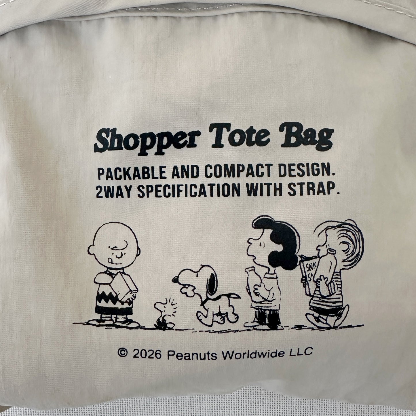 [PEANUTS] PN/ストラップ付きショッパーバッグ(送料無料/ゆうパケット)